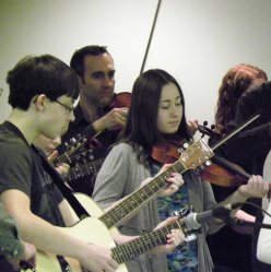 Glenn with students.